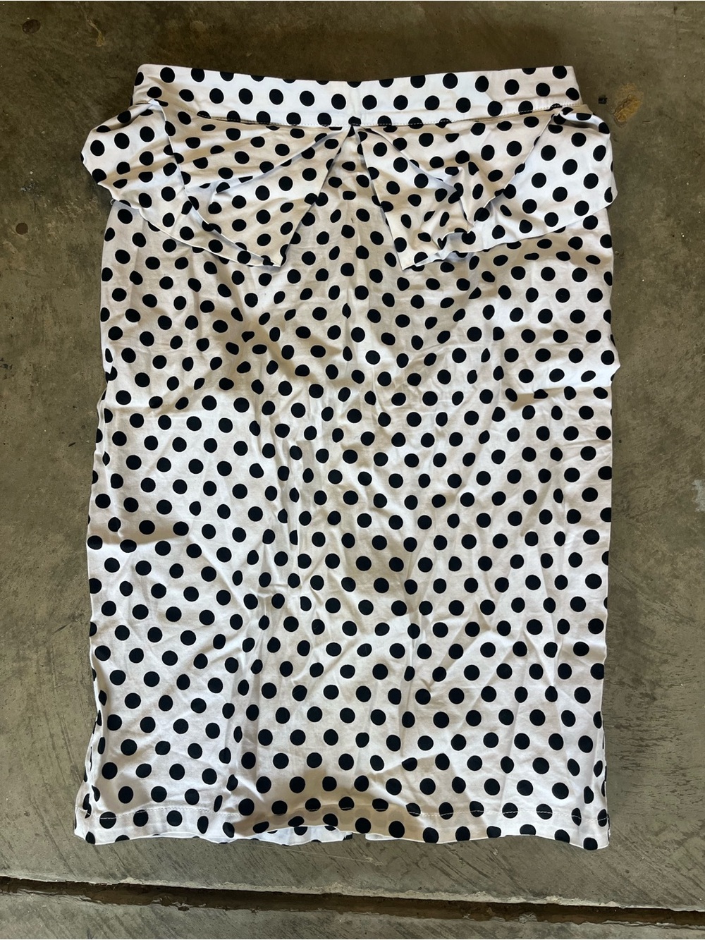 Vintage Grace Karin Black and White Polka Dot Skirt w Bow detail Y2K